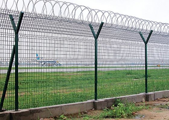6ft X 9ft Y Post Airport Security Fencing aço inoxidável