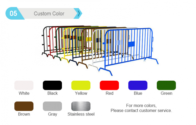 Barreiras metálicas para pedestres com distância interna do tubo 110 mm 120 mm 150 mm 3