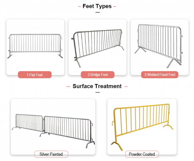 Automóvel sustentável 47" Barreiras de multidão de metal Cercas temporárias de piscina 1
