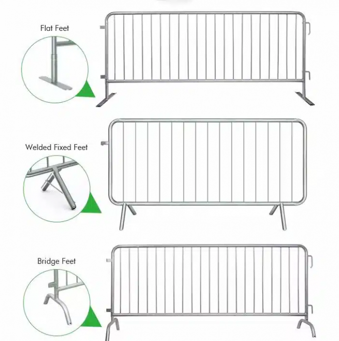 Barricadas de aço galvanizado de trabalho pesado Concerto Baixa manutenção 8