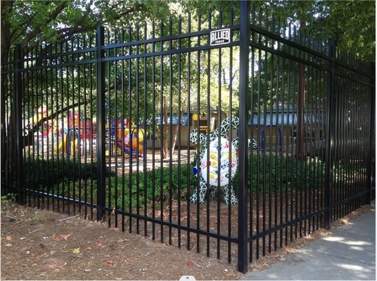 Metal Negro Segurança 6x8 Cercas de aço Picote Lança Painéis de cercas de jardim ao ar livre Galvanizado Ferro forjado Painéis de cercas de aço
