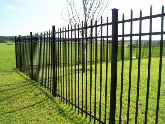 Metal Negro Segurança 6x8 Cercas de aço Picote Lança Painéis de cercas de jardim ao ar livre Galvanizado Ferro forjado Painéis de cercas de aço