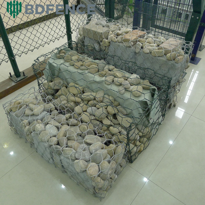 Sistema de vedação de gabião encravado de 80 x 100 mm / cestos de gabião tecidos