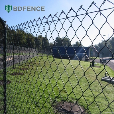 8 Ft Chain Link Fence PVC revestido de vinil preto Cyclone Ferro Wire Mesh Metal Fence para jardim exterior painel de cerca