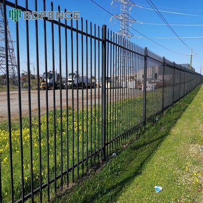 6Ftx8Ft Jardim Cercas de metal preto Cercas de aço galvanizado anti-ferrugem