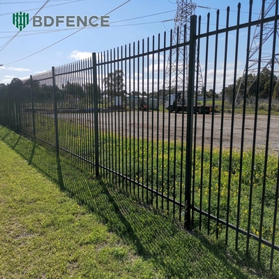 6Ftx8Ft Jardim Cercas de metal preto Cercas de aço galvanizado anti-ferrugem