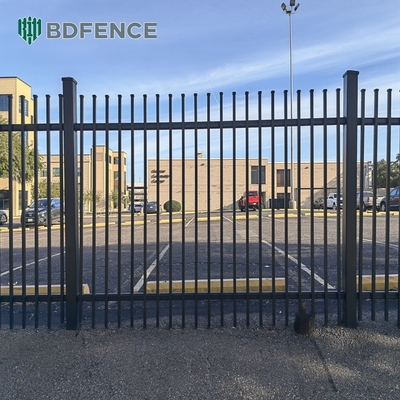 Residencial Metal Picote vedação painel preto pó revestido quadrado tubo anti-ferrugem vedação de aço galvanizado