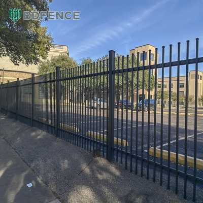 Residencial Metal Picote vedação painel preto pó revestido quadrado tubo anti-ferrugem vedação de aço galvanizado