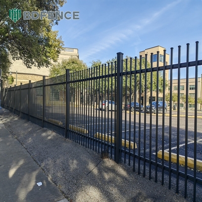 Residencial Metal Picote vedação painel preto pó revestido quadrado tubo anti-ferrugem vedação de aço galvanizado