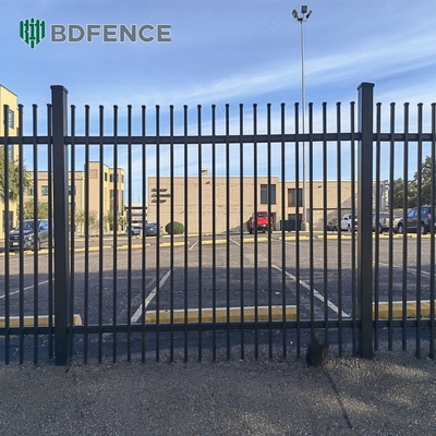 Residencial Metal Picote vedação painel preto pó revestido quadrado tubo anti-ferrugem vedação de aço galvanizado
