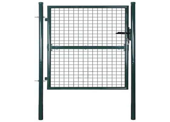 Decoração de jardim 2m Porta de vedação de aço com porta dupla Tratação térmica de madeira PVC Quadro de malha de arame 3D Soldado Modelo curvo Se