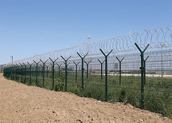 Pvc revestido cercas galvanizadas anti-escalado alta segurança para aeroporto
