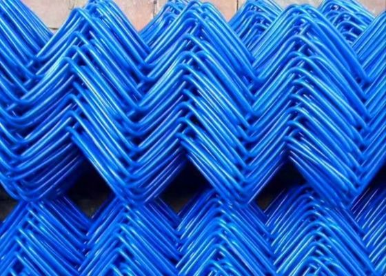 Pvc azul tecido Diamond Mesh Fencing da cor 60x60mm