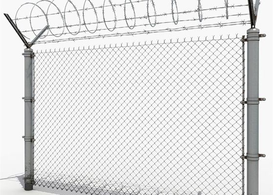 9 Gauge Galvanizado Diamante Wire Mesh / PVC Plástico Vinil Cyclone Chain Link vedação para rodovias ferroviárias temporário