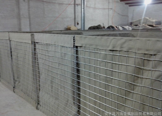 fio dobrável Mesh Container Fencing Galvanized da parede da explosão da barreira de 80x80mm Hesco